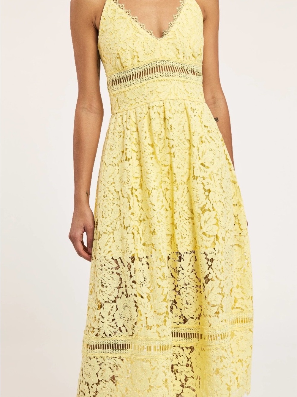 Amanda Uprichard Sunshine Yellow Lace Maxi Dress